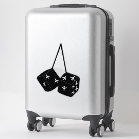 Funny Pilot Flugzeuge Fluffy Fuzzy Dice Aufkleber (Koffer)