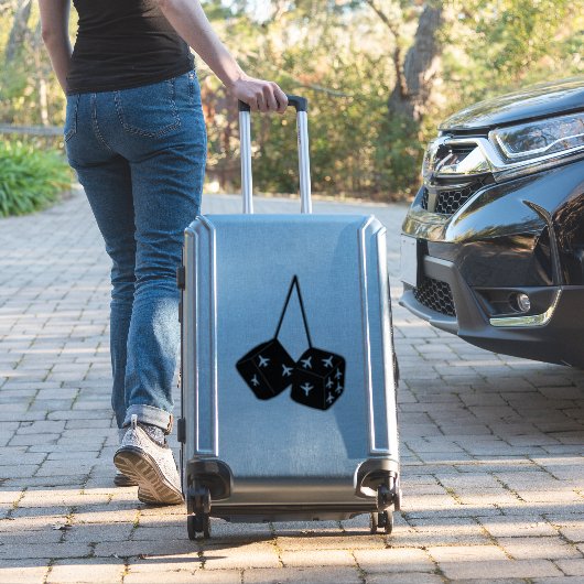 Funny Pilot Flugzeuge Fluffy Fuzzy Dice Aufkleber (Koffer Insitu)