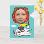 Funny Pilot Foto Template Karte (Gelbe Blume)