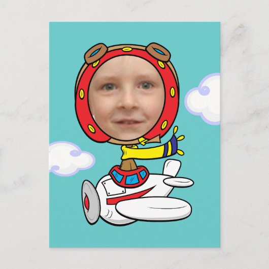 Funny Pilot Foto Template Postkarte (Vorderseite)