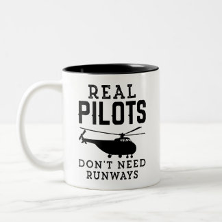 Funny Pilot Geschenk, echter Pilot braucht keine S Zweifarbige Tasse