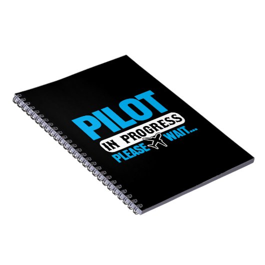 Funny Pilot in Progress Flight School Student Notizblock (Rechte Seite)