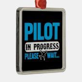Funny Pilot in Progress Flight School Student Ornament Aus Metall (Rechts)