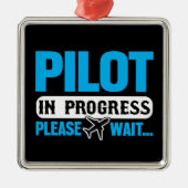 Funny Pilot in Progress Flight School Student Ornament Aus Metall (Vorne)