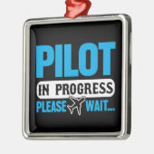 Funny Pilot in Progress Flight School Student Ornament Aus Metall (Links)
