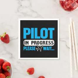 Funny Pilot in Progress Flight School Student Serviette
