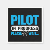 Funny Pilot in Progress Flight School Student Serviette (Vorderseite)