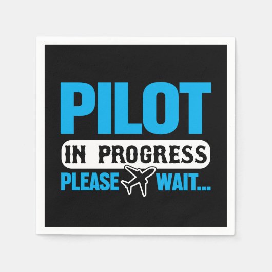 Funny Pilot in Progress Flight School Student Serviette (Vorderseite)