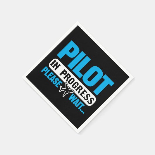 Funny Pilot in Progress Flight School Student Serviette (Ecke)