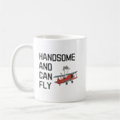 Funny Pilot Quote Handsome and Can Fly Aviator  Kaffeetasse (Links)