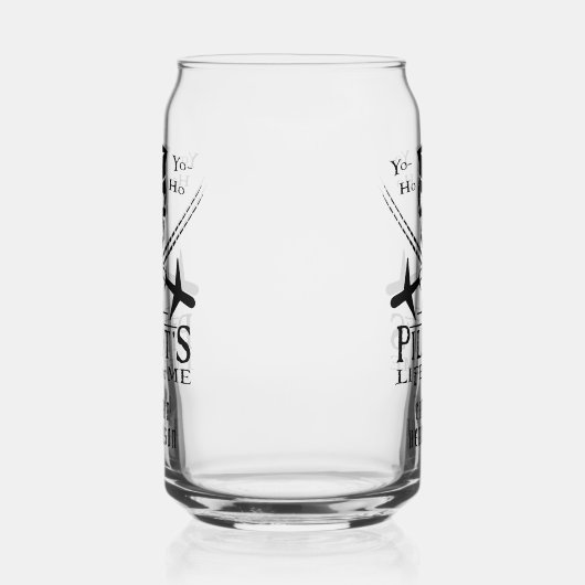 Funny Pilot Skull Airplanes Pirate Spaß | Benutzer Dosenglas (Links)