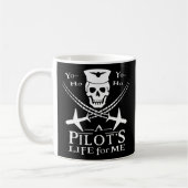 Funny Pilot Skull Cross Flugzeuge Pirate Spaß Wh Kaffeetasse (Links)