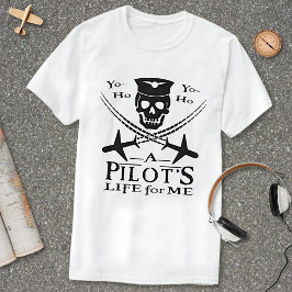 Funny Pilot Skull Cross Flugzeuge Piraterie Spaß l T-Shirt