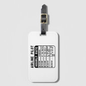 Funny Pilot Stundenflugverkehr Gepäckanhänger (Vorderseite Vertikal)