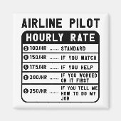 Funny Pilot Stundenflugverkehr Magnet (Vorne)