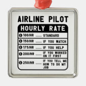 Funny Pilot Stundenflugverkehr Ornament Aus Metall (Vorne)