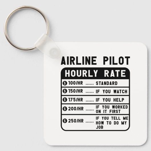 Funny Pilot Stundenflugverkehr Schlüsselanhänger (Vorderseite)