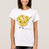 Funny Pineape Auf dem Rücken Cake Quirky Art Spaß T-Shirt (Vorderseite)