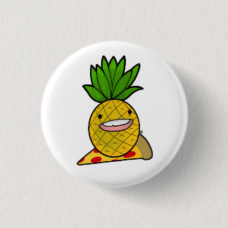 Funny Pineape On Pizza Button