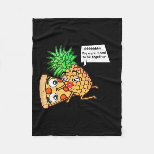 Funny Pineape on Pizza Fleecedecke (Vorderseite)