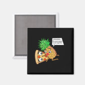 Funny Pineape on Pizza Magnet (Vorderseite/Rückseite)