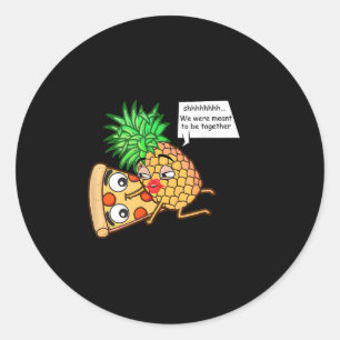 Funny Pineape on Pizza Runder Aufkleber