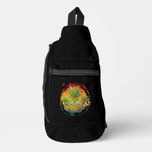 Funny Pineaple Summer Vibes Crossbody Bag (Vorderseite)