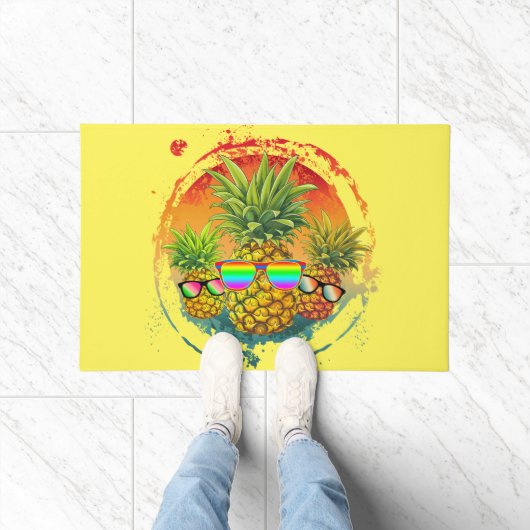 Funny Pineaple Summer Vibes Fußmatte (Indoor)