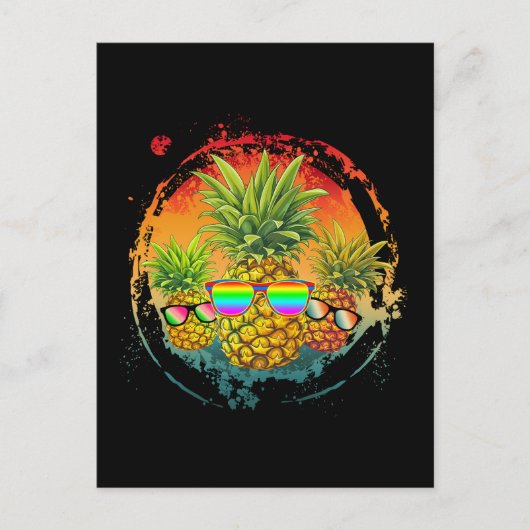 Funny Pineaple Summer Vibes Postkarte (Vorderseite)