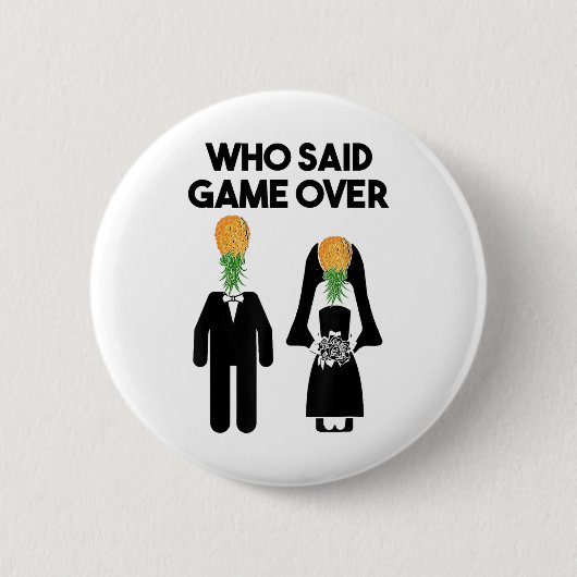 Funny Pineaple Swinger Geschenk Wedding Bride Groo Button (Vorderseite)