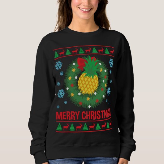 Funny Pineaple Ugly Weihnachtssüßer Sweatshirt (Vorderseite)