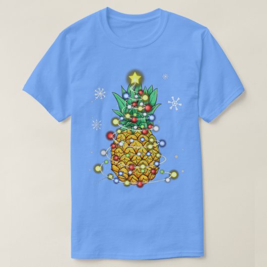 Funny Pineapple Christmas Tree Lights Xmas  T-Shirt (Design vorne)