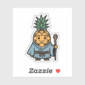 Funny Pineapple Sensei Master Samurai Illustration Aufkleber (Blatt)