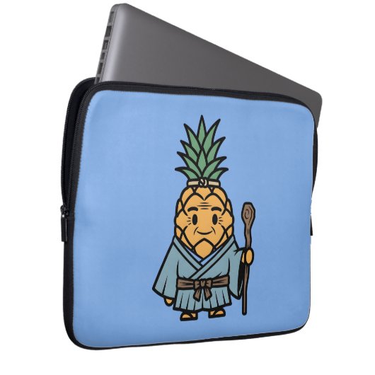 Funny Pineapple Sensei Master Samurai Illustration Laptopschutzhülle (Vorne Rechts)