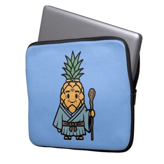Funny Pineapple Sensei Master Samurai Illustration Laptopschutzhülle (Vorderseite Links)