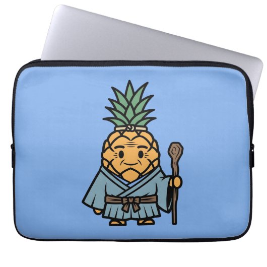 Funny Pineapple Sensei Master Samurai Illustration Laptopschutzhülle (Vorderseite)