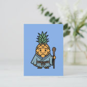 Funny Pineapple Sensei Master Samurai Illustration Postkarte (Stehend Vorderseite)