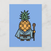 Funny Pineapple Sensei Master Samurai Illustration Postkarte (Vorderseite)