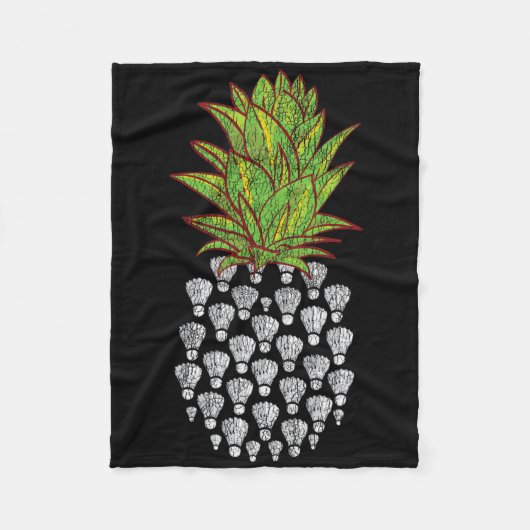 Funny Pineapse gestörte Design Badminton Sport Fleecedecke (Vorderseite)