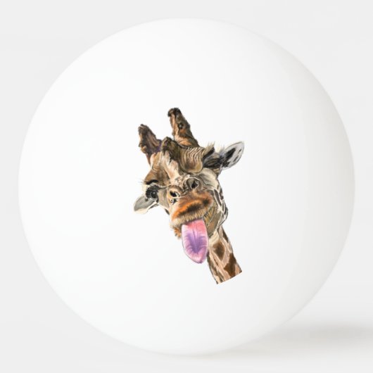 Funny Ping Pong Balls Playful Giraffe Tischtennisball (Vorderseite)