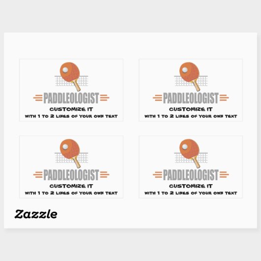 Funny Ping Pong Rechteckiger Aufkleber (Blatt)