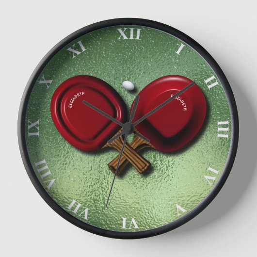 Funny Ping Pong Tischtennis mit Oval Ball Paddel Uhr (Vorderseite)