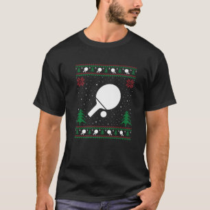 Funny Ping Pong Weihnachtsmannmütze Ugly Christmas T-Shirt