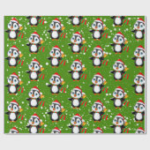 "Funny Pingouin" Weihnachtsthema Geschenkpapier (Flach)