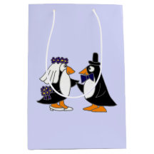 Funny Pinguin Bridge und Groom Gift Bag