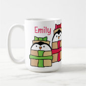 Funny Pinguin Cartoon für Kinder Kind Personalisie Kaffeetasse (Links)
