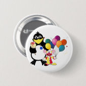 Funny Pinguin & Clown Cartoon Button (Vorne & Hinten)