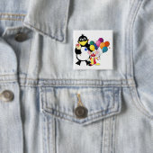 Funny Pinguin & Clown Cartoon Button (Beispiel)