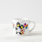 Funny Pinguin & Clown Cartoon Espressotasse (Rechts)
