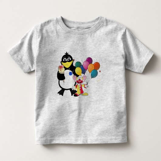 Funny Pinguin & Clown Cartoon Kleinkind T-shirt (Vorderseite)